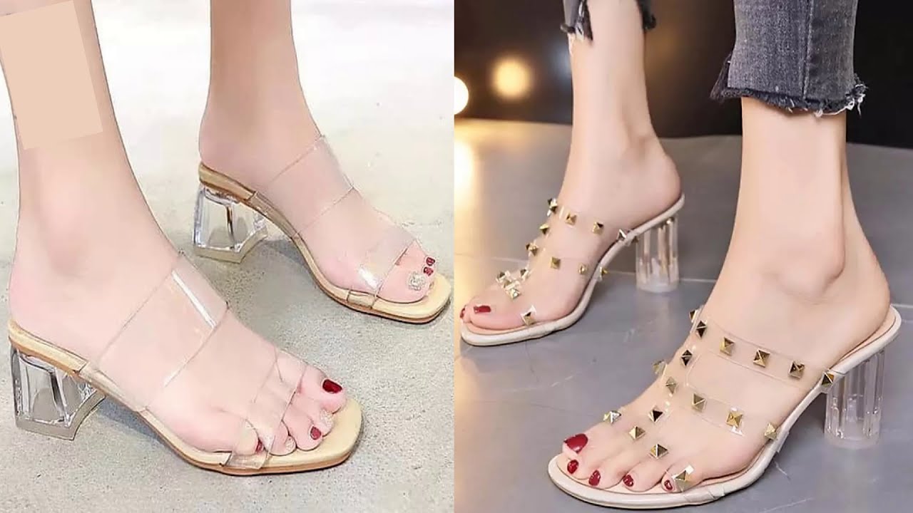 Beautiful stylish clear heel shoes for girls. - YouTube