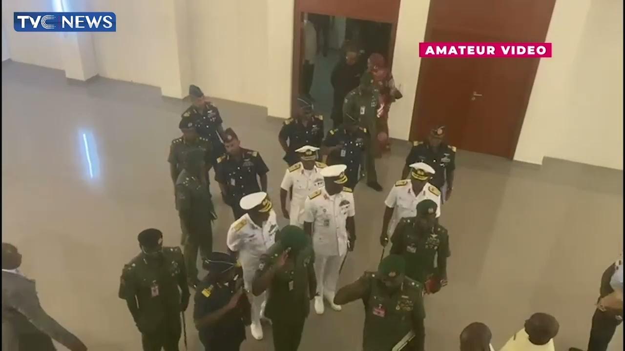 WATCH: Moment Newly Appointed Service Chiefs Arrive Senate For Screening