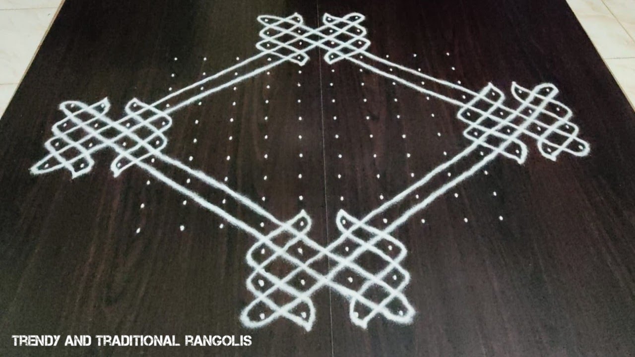 Big margazhi sikku kolam | 16-4 dots kambi kolam | easy neli kolam | Trendy and traditional rangolis