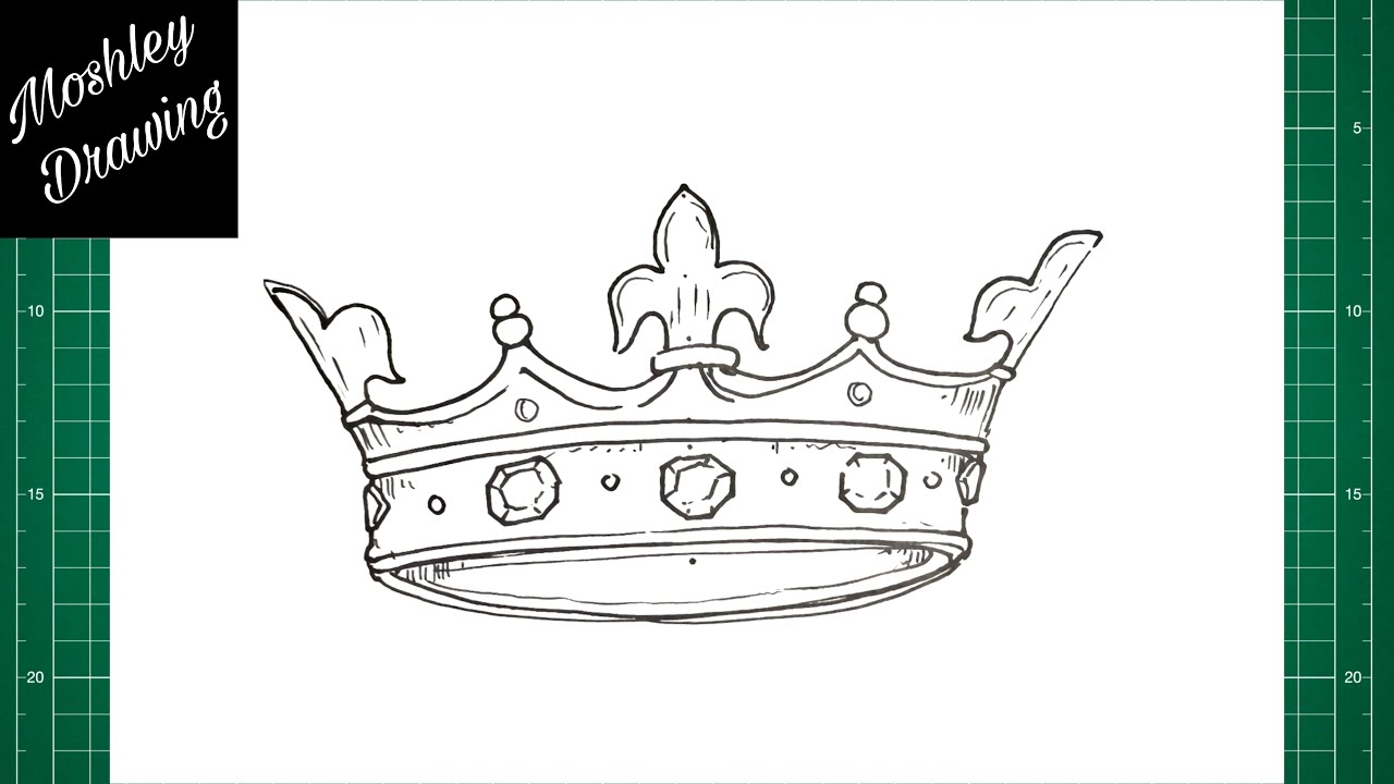 Royal golden crowns, sketch heraldic icons vector. Golden crowns sketch,  vector heraldic icons. hand drawn color sketch | CanStock
