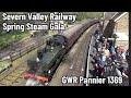 Severn valley railway spring steam gala  gwr 1366 1369 working local trains and goods