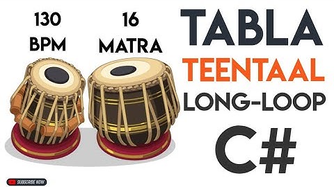 TeenTaal Tabla Long-Loop C# | 130 Bpm | 16 Matra | #muzzico