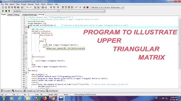 Program illustrate the Upper Triangular Matrix Concept with the program in C