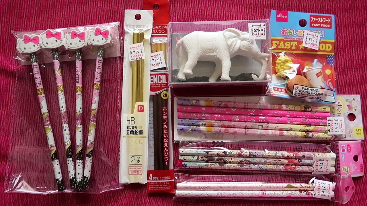 PENCIL & ERASER HAUL for Pencils and Erasers Collection DAISO JAPAN