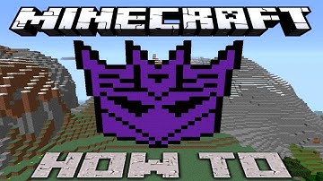 Minecraft ~8 Bit~ HOW TO : Decepticons Logo ~Transformers~ ( Tutorial ) /W Killerkev