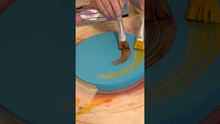 Concentric circles ripple outwards, touching and intertwining #walldecor #painting #art #artstudio