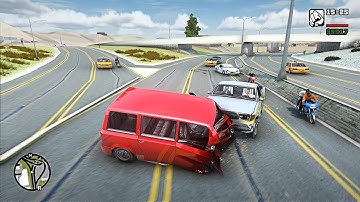 GTA SA Realistic Vehicle Deformation - Crash Testing Ep.3