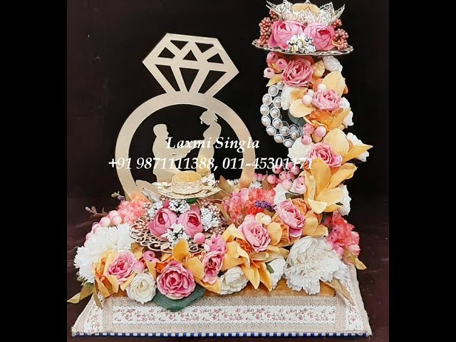 Gift packing material by Laxmi Singla - rs.4500/- Designer Ring Ceremony  Trays. Contact us : 011-45301171, +91 9871111388 (call & whats app) Visit  our Store : Laxmi Singla - The wedding designer