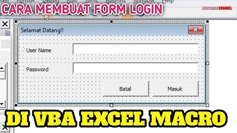 Cara membuat form login menggunakan VBA excel macros