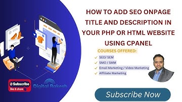 How to add seo onpage title and description in your php or html website using cpanel |Digital Rakesh