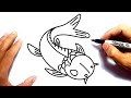 How to draw a fish from letter S step by step