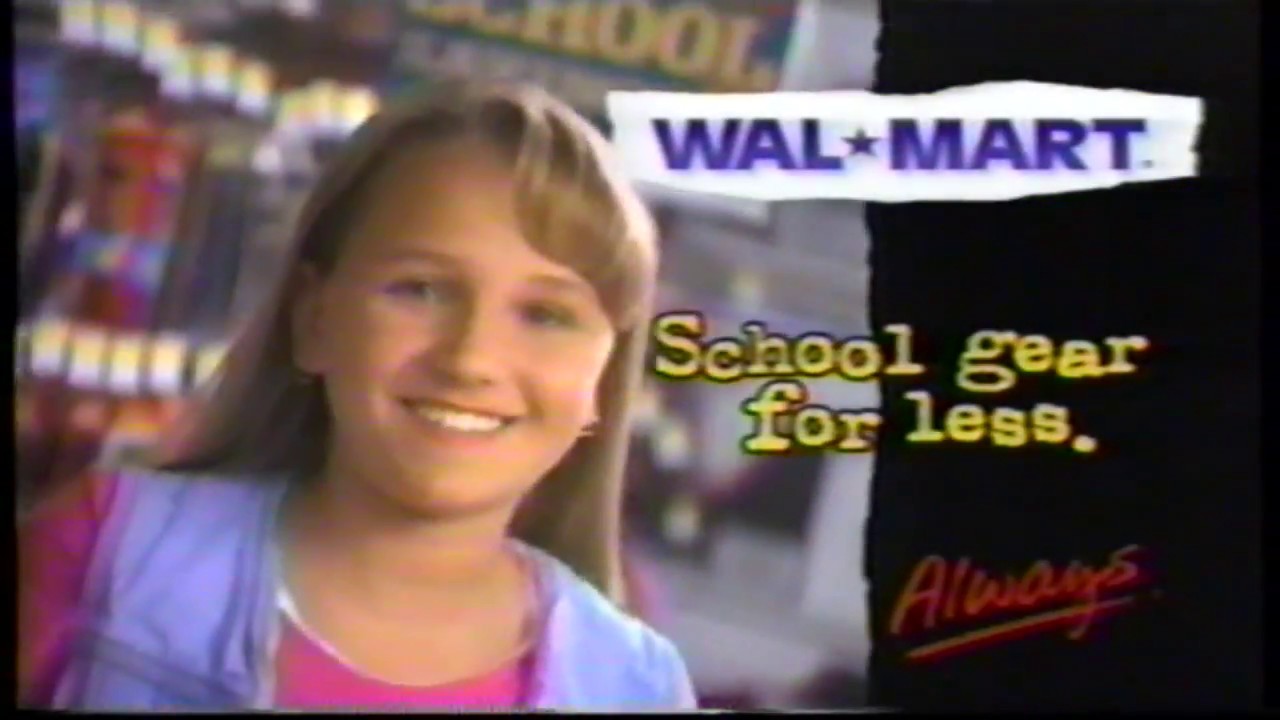 Walmart Tv commercial 1995 Back to school YouTube