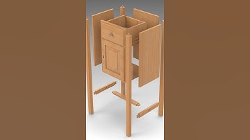 cabinet exploding animation #woodworking  #cad #solidworks #animation #render #exploded