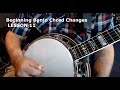 Beginning bluegrass banjo  lesson 11 g to f using rolls and chords together