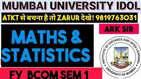 2025 Atkt exam❤️🔥|Maths&Statistics FYBcom sem1|CDOE MUMBAI UNIVERSITY|Fybcom SEM1|Imp Question|