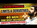 Class 11 Maths Chapter 12: Limits &amp; Derivatives One Shot Revision in 40 Minutes 🔥💪