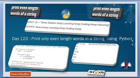 Day 123  Print Only Even Length Words in a String Using Python