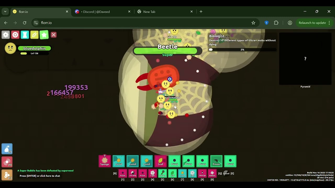 florr.io - First Ultra Lentil from Super Mummy Beetle