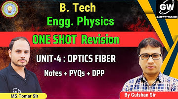 Unit-4 Fiber Optics I One Shot I Physics by Gushan Sir I Gateway Classes I AKTU