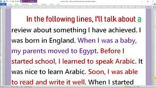 براجراف عن  A review of something I have achieved للصف الثالث الاعدادى