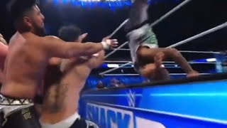 Famous Top Dolla BOTCHED dive on Smackdown Wealth