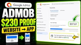 Maine AdMob Se $230 Kamaye 😱 Website Ko App Banakar Paise Kaise Kamaye