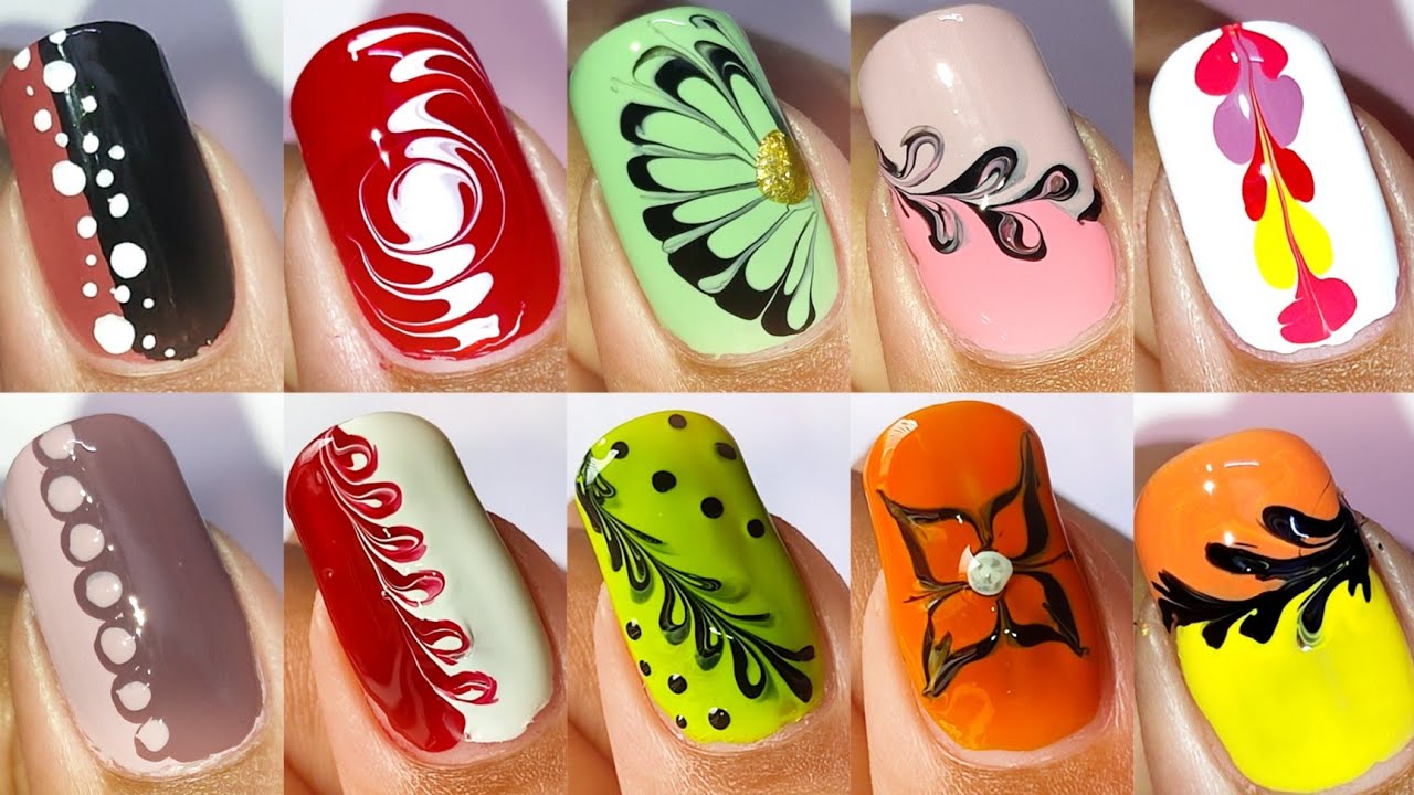 10+ No tool nail art ideas || DIY nail designs using household items ...