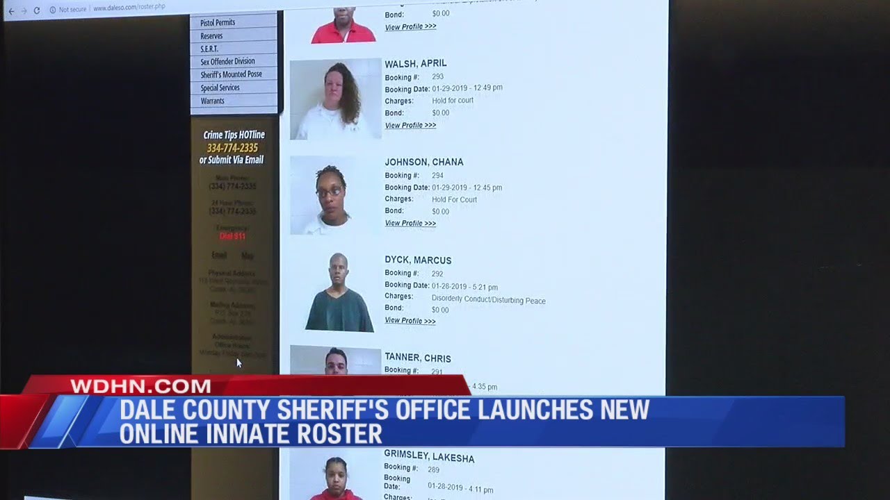 Dale County Sherif's Office roster returns - YouTube