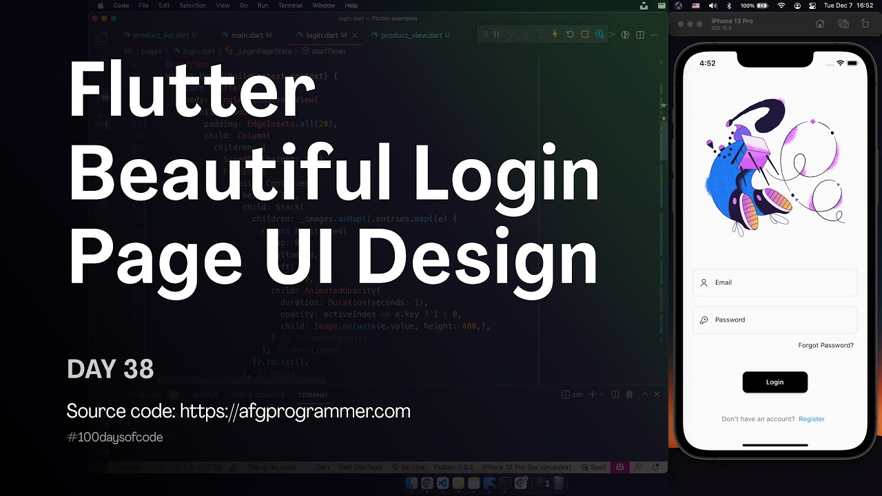Flutter 100 Days Of Code Ui Design Example - Afgprogrammer