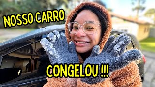 Nosso Carro Congelou Na Madrugada Geada Em Gramado Rs