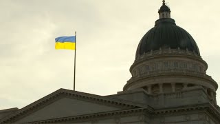 Ukraine flag atop Utah State Capitol manufactured locally