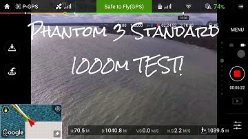 1000 METER Dji Phantom 3 Standard with DBS Mod Distance Test.