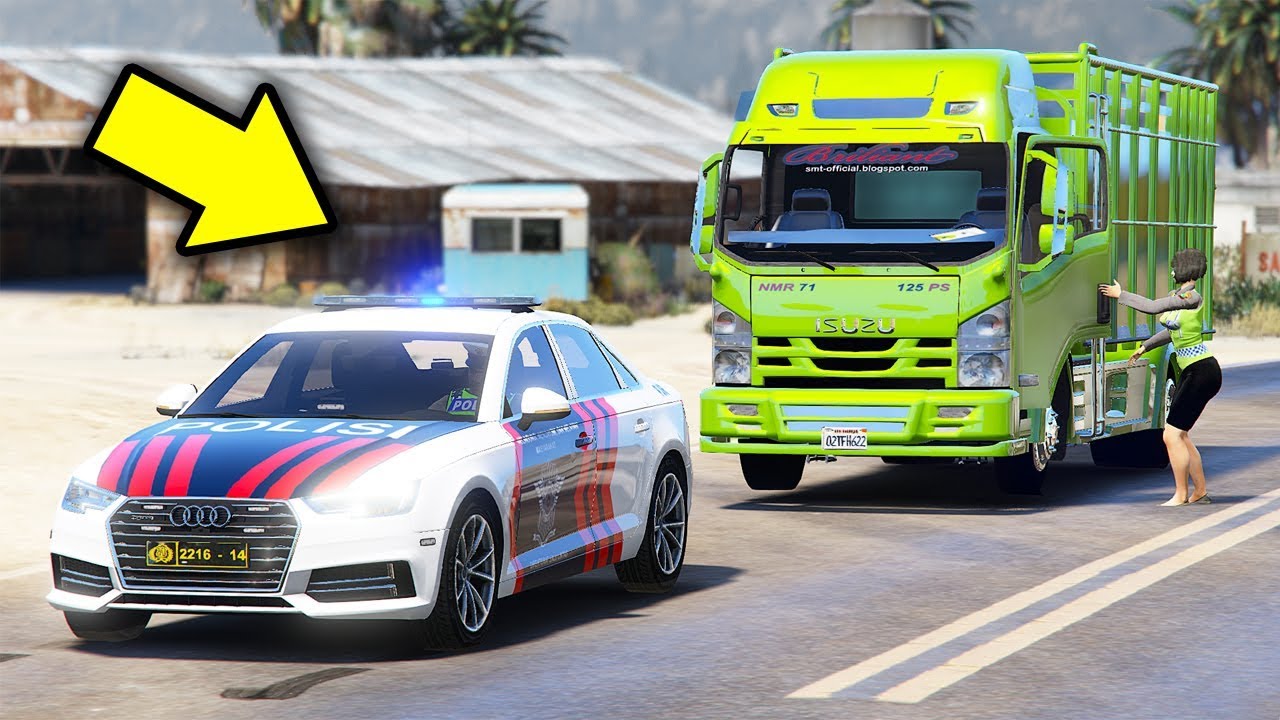  Polisi  Mengawal Truk  Cabe  Driver Polwan Grand theft auto 