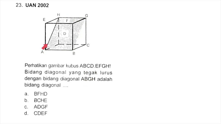 Pada kubus ABCD.EFGH garis garis berikut ini yang tegak lurus terhadap bidang ABCD adalah
