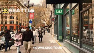 [4k] SEATTLE Walk : What Pioneer Square is like now 2024 - From Pioneer Square to the Pier
