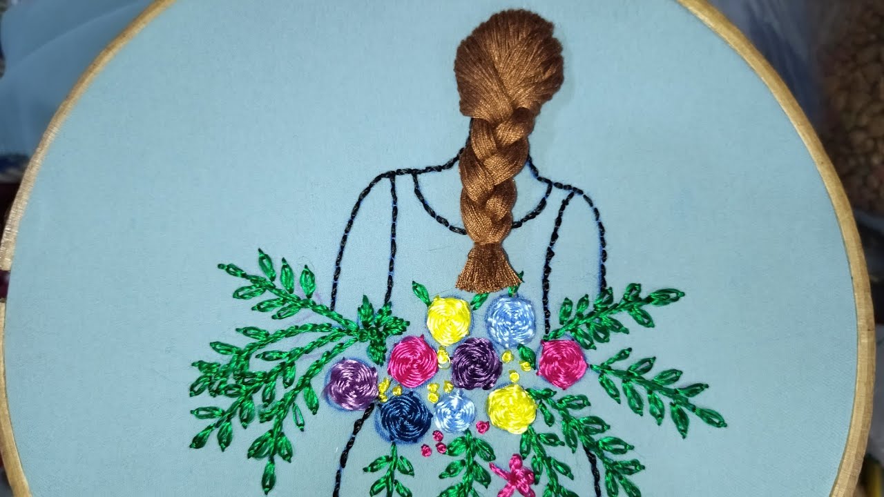 تطبيق رشمة بطرز برازيلي للبنات صغار في جلابة او قفطان