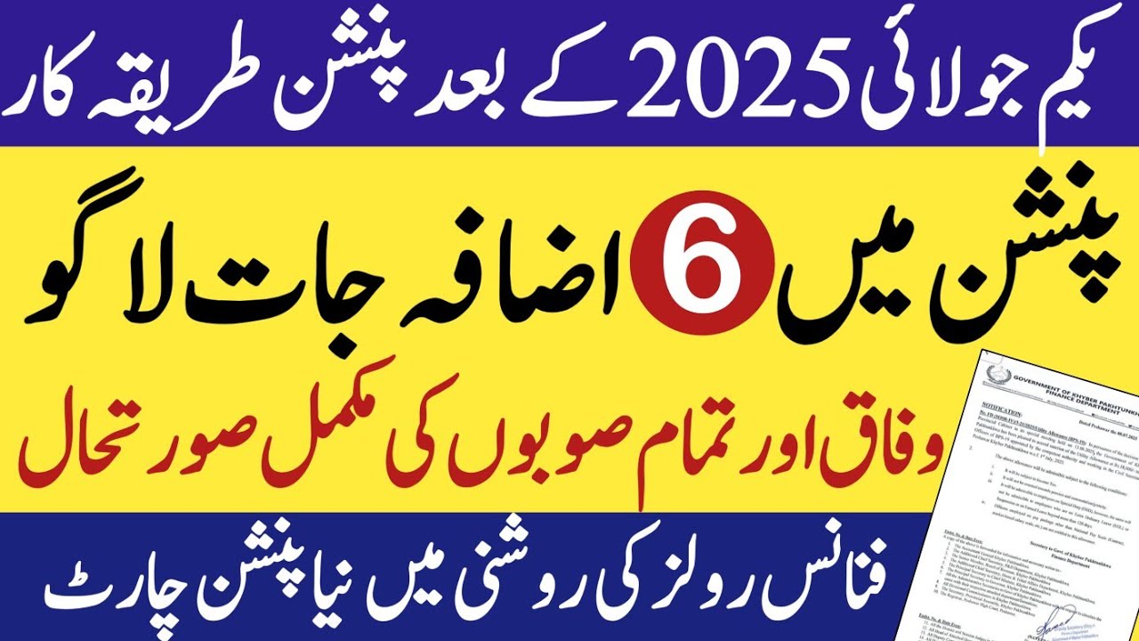 Pension calculation method w.e.f 1st July for federal & province employees| pension increases chart