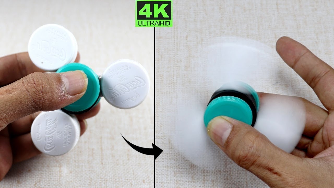 How To Make A Fidget Spinner with waste Bottle Caps DIY Fidget