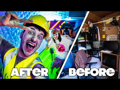 My Subscriber Lived In This Shed.. So I Made His DREAM GAMING ROOM SETUP