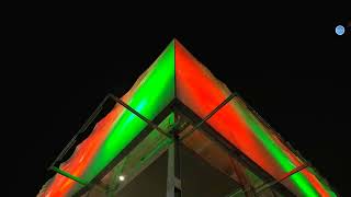 Textile facade light effect