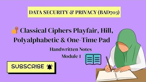 🔐 Classical Ciphers Explained in Minutes | Playfair, Hill, Polyalphabetic & One-Time Pad |