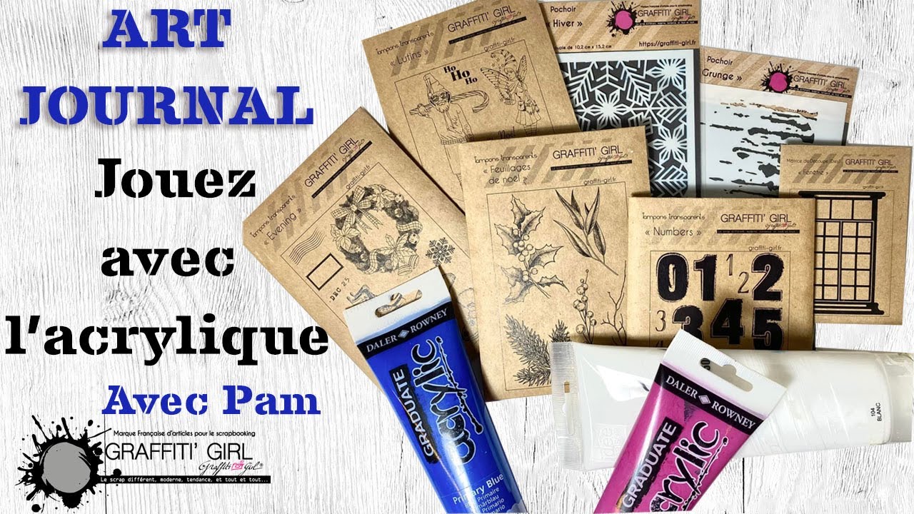 CARTE de NOËL avec la GEL PRESS façon ART JOURNAL, par Pamela avec les produits Graffiti Girl