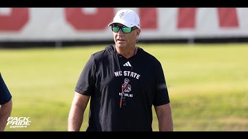 NC State HC Dave Doeren meets with the media after the first practice of fall camp