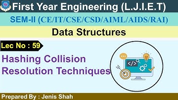 Lec-59_Hashing collision resolution techniques | Data Structures | First Year Engineering
