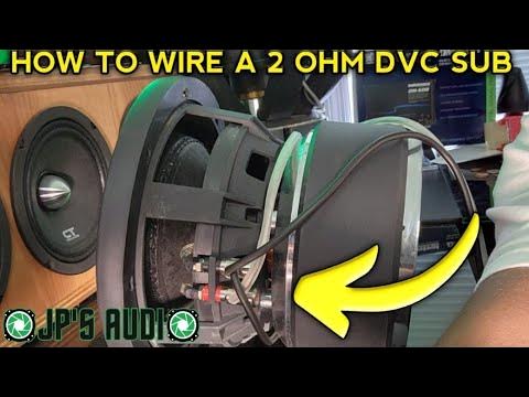 how to wire a dual voice coil 2 ohm subwoofer : dvc 2ohm sub - YouTube