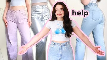 trying on EVERY pair of pants I own | Extreme Wardrobe Declutter 2023