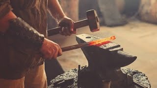 See how a blacksmith makes iron tongs.