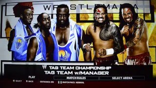WWE 2k16 Gameplay [Xbox 360/PS3] The New Day vs The Usos: World Tag Team Championship match