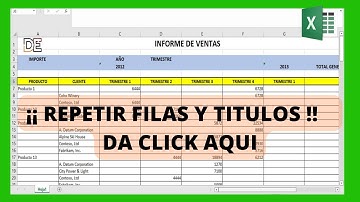 Cómo Repetir filas (títulos)  en Excel al imprimir.