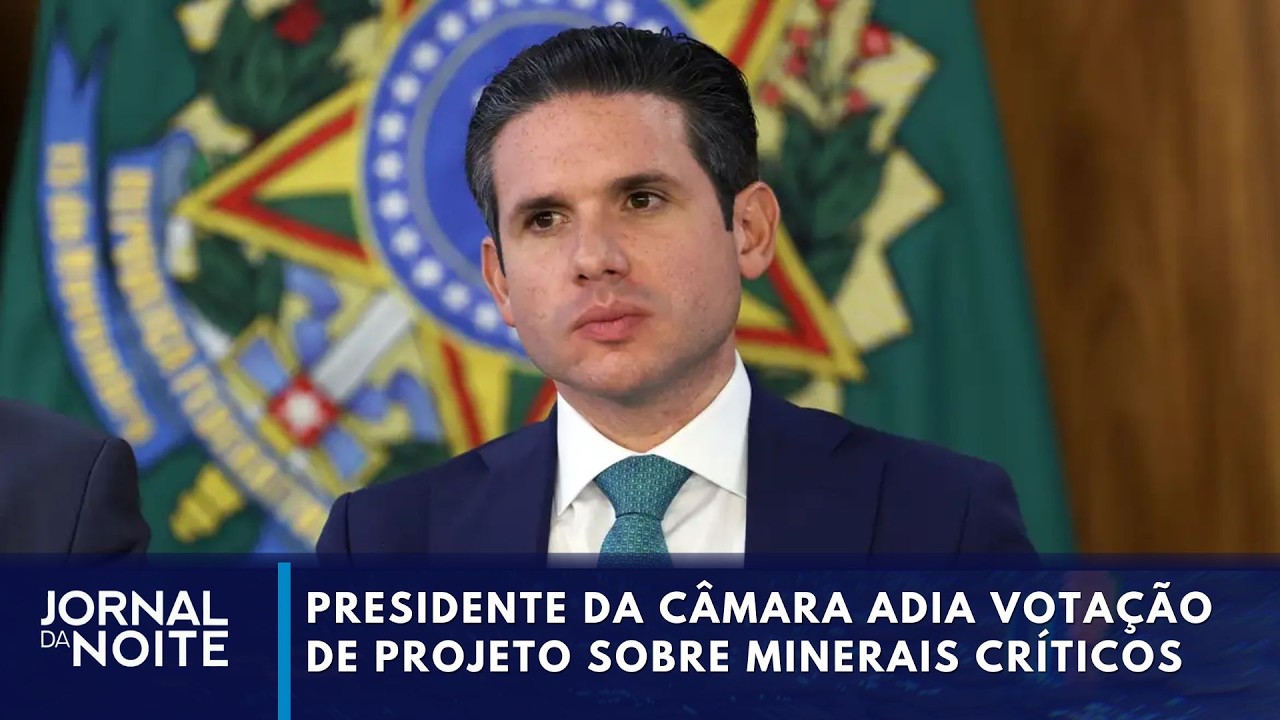 Hugo Motta adia votação de projeto sobre minerais críticos | Jornal da Noite